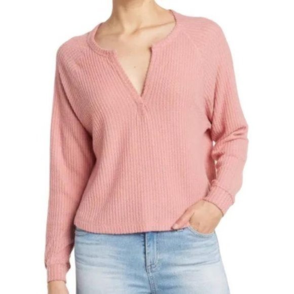 NWT Abound Thermal Knit V-neck Top - Picture 1 of 6